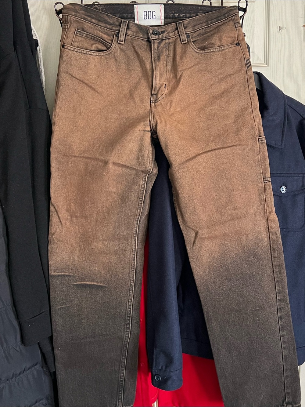 BDG Men's Ombre Brown to Black Carpenter Pants 32x34